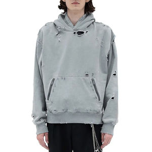 Sudadera de algodón de alta calidad para hombre, sudaderas con capucha con logotipo desgastado, ropa informal y deportiva de estilo callejero a la moda, sudaderas con capucha con logotipo desgastado para hombre - Product Image 5