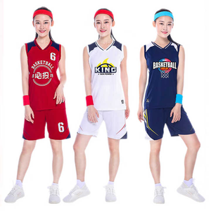Vêtements de basket-ball pour femmes Conception personnalisée Motif de logo imprimé Costume d'équipe d'entraînement de compétition sportive pour filles - Product Image 2
