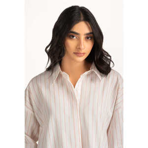 เสื้อเชิ้ตผ้าป๊อปลินลำลองสำหรับผู้หญิง ปกเสื้อแบบอสมมาตร ปักลายเรขาคณิต ประดับลูกไม้และเลื่อม เหมาะสำหรับใส่ทำงาน ไซส์ XL 4XL รุ่น WM-CS-SS25-517 - Product Image 3