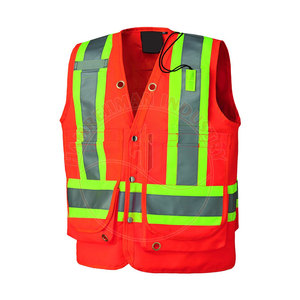 แจ็กเก็ตความปลอดภัยในโรงงานอุตสาหกรรมเสื้อกั๊กมีหลายกระเป๋า100% โพลีเอสเตอร์สำหรับวิ่งกลางแจ้งดีไซน์ล่าสุด - Product Image 1