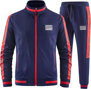 Chaquetas transpirables con cremallera y conjuntos de chándal de 2 piezas para hombre Sudadera y pantalones de chándal de invierno de talla grande - Product Image 5