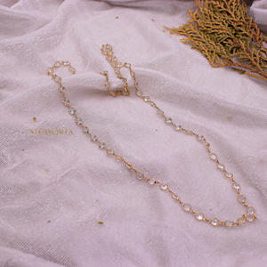 สร้อยคอลูกปัดสีทอง18K สุดหรูสำหรับผู้หญิงเครื่องประดับเจ้าสาวประกายและของขวัญสุดเพอร์เฟกต์ - Product Image 3