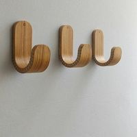 Belfi Design support de cintre mural support d'affichage crochet stockage crochets en bois crochet mural support, cintre en bois moderne.