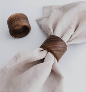 Traditional <b>wooden</b> napkin ring for <b>rustic</b> farmhouse holiday dinner wedding party <b>dining</b> <b>table</b> accessories decoration - Product Image 5