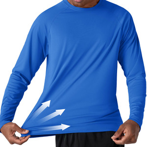 Nueva tela suave y cómoda para exteriores, camisetas Rash Guard de manga larga con cuello redondo, protector Rash ajustado para hombres - Product Image 2