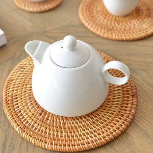 Vente chaude naturel écologique artisanat vietnamien à la main en osier thé Table tapis fleur Place caboteur napperon hôtel essentiel - Product Image 4