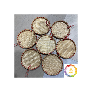 ตะกร้าหวายสานธรรมชาติถาดไม้ไผ่แบบชนบทอุปกรณ์จัดระเบียบสำหรับตกแต่งห้องครัว - Product Image 4