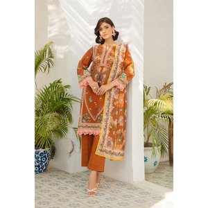 ชุดสูทคัดดาร์ 3 ชิ้นสำหรับผู้หญิง พร้อมผ้าคลุมไหล่ผ้าฝ้ายลายพิมพ์ซารี รุ่น SD-52182 - Product Image 5