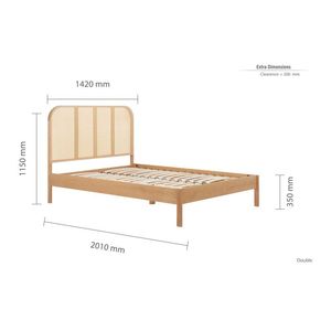 Cadre de lit en bois de teck 100% confortable de qualité supérieure avec sangle en rotin pour ensemble de chambre d'hôtel meubles d'intérieur de villa - Product Image 3