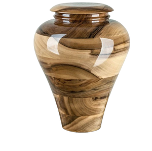 Urne funéraire en bois massif naturel avec finition miel chaud et motifs de grain organique pour une mémoire sereine - Product Image 6