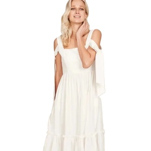 Robe longue d'été en coton blanc sans manches faite à la main - Product Image 1