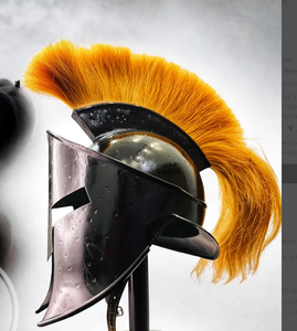 Halloween Edición especial 300 película espartano Edición Limitada Casco negro medieval con penacho dorado Acero corintio Romano - Product Image 1