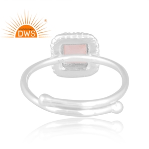 Best Selling Fine Sterling Silver Natural <b>Rose</b> <b>Quartz</b> Gemstone Stackable Ring Custom <b>Jewelry</b> For Women Gift For Her - Product Image 4
