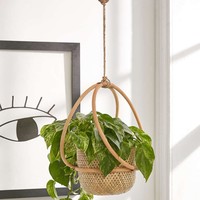 Nouveau design tendance jardinière d'intérieur pot décor de jardin jardinières en rotin paniers suspendus fabriqué au Vietnam