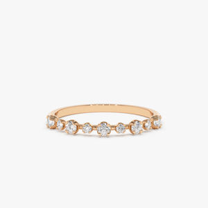 Listo para enviar 14K Anillo de diamante natural de oro sólido Anillo de diamante natural pequeño de 4 puntas ODM Proveedor de joyería al por mayor MOQ bajo - Product Image 5