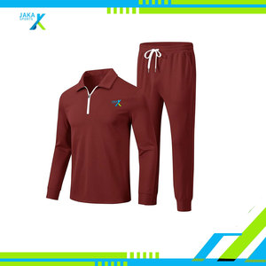 Survêtement athlétique pour hommes 2 pièces survêtement quart fermeture éclair à manches longues pull haut avec pantalon de survêtement tenue de sport décontractée - Product Image 2