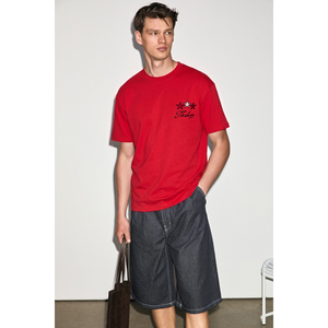 GRIMELANGE TUGNA Camiseta para hombre 100% algodón orgánico con detalle de bordado especial del Mundial - Product Image 1