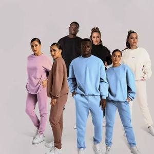 Ensemble de survêtement unisexe personnalisé avec logo, imperméable, respirant, anti-rides, brodé, 2 pièces, survêtement en polyester à capuche, tricoté - Product Image 2