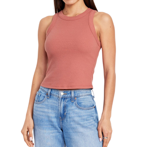 Camiseta sin mangas personalizada para mujer Tela de algodón OEM Suave transpirable Calidad Premium Logotipo personalizado Ropa de verano - Product Image 4