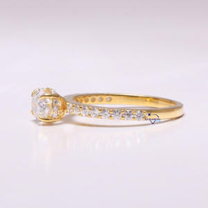 Elegante anillo de corte brillante ovalado de diamante de laboratorio de Plata de Ley 925 con claridad VVS, último diseño con anillo para mujer - Product Image 3