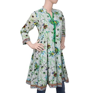 คุรตีผ้าฝ้ายพิมพ์ลายสำหรับผู้หญิง - หลายสี - Product Image 1