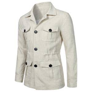 Nuevo estilo motocicleta casual Vintage chaqueta de cuero abrigo hombres nueva moda peso ligero chaqueta casual para hombre - Product Image 2