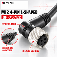 Câble de capteur KEYENCE OP-75722 d'origine M12 4 broches, 2 m, connecteur en PVC en forme de L pour l'automatisation industrielle