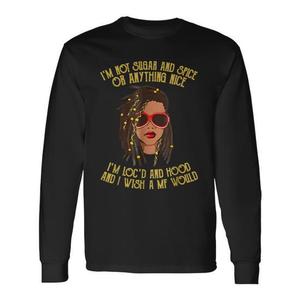 T-Shirt Promozionale a Maniche Lunghe con Stampa 'I'm Not Sugar and Spice or Anything Nice' - Product Image 1