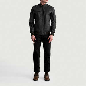 Chaqueta de invierno para hombre de diseño superior con cuello levantado manga completa 100% cuero de alta calidad personalizable precio razonable - Product Image 4