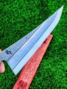 Couteau de chef en acier au carbone fait main avec manche en bois et en résine Couteaux de cuisine pour anniversaire et cadeaux de Noël - Product Image 4