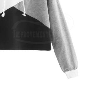 Algodón hecho de alta calidad mujeres Crop Top sudaderas con capucha de gran tamaño de peso ligero mujeres Crop Top sudaderas con capucha - Product Image 4