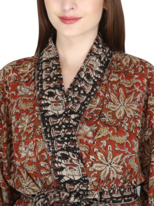 <b>Summer</b> European Cotton Maxi Robe Quality <b>Ladies</b> Bathrobe Kimono <b>Cardigan</b> with Casual Floral Print Boho Style Weddings Beaches - Product Image 4