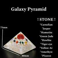 Pyramide de galaxie faite à la main Pyramide d'orgone-Pierre naturelle équilibre Reiki méditation Orgonite générateur d'énergie positive CEM de guérison
