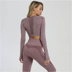 Vêtements à bas prix pour femmes ensemble de yoga en cours d'exécution ensemble de leggings de soutien-gorge de sport respirant personnalisé ensemble de yoga de remise en forme - Product Image 4