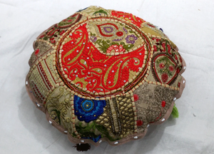 Housse de coussin Vintage vert 100% coton brodé à motif floral Patchwork personnalisable pour la maison hôtel utilisation décorative - Product Image 4