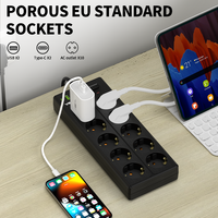 Multiprise portable VINISEM avec protection contre les surtensions - 10 prises, 2 ports USB-A et 2 ports Type-C, câble de 2 m