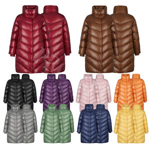 Top Quality <b>Long</b> <b>Red</b> Glossy Puffer <b>Coats</b> Winter Warm Quilted Hood <b>Coat</b> Lightweight Padded Casual Outdoor Breathable Puffer <b>Coat</b> - Product Image 1