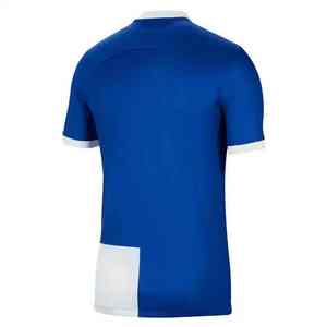 Maillot de football américain bleu et blanc, nom et numéro, unisexe, col en V, personnalisé, manches courtes - Product Image 4