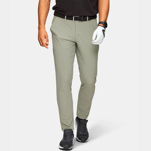 Pantalones de golf de secado rápido informales personalizados, pantalones grises claros, pantalones de hombre en la cintura con cordón, pantalones transpirables de Color sólido - Product Image 1
