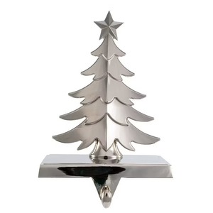 Chic Silver Metal Christmas Stocking Display Stand para chimenea Holiday Festive Hanging Organizer Home Decor - Product Image 1