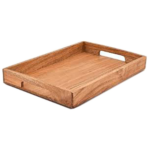 Bandeja de té de bambú de cocina de madera natural, bandeja de cama de cena, bandeja de servicio de Cubiertos de madera de bambú - Product Image 1