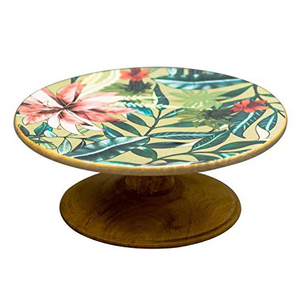 COLORFUL ENAMEL BEAUTIFUL PRINT DESSERT CAKE HOME TABLETOP <b>BAKEWARE</b> WOOD CAKE SERVING TOOL for RESTAURANT PARTIES CAKE STAND - Product Image 4