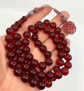 Cuentas de Oración Islámicas de Cristal de Ámbar de Resina de 10 mm de Primera Calidad, Tasbih, Rosario Musulmán, Personalizable, Hecho a Mano - Product Image 4