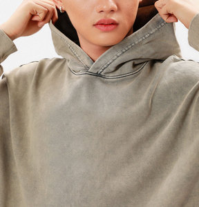 Sweats à capuche pour hommes élégants en denim délavé, de haute qualité, personnalisables, 100% coton molletonné, imperméables, décontractés, streetwear, vente en gros - Product Image 3