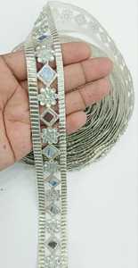 ที่กำหนดเองทำนามธรรมออกแบบกระจกทำงานในทอง,เครื่องเงินปักเลื่อมปักริบบิ้นสำหรับวัตถุประสงค์ต่างๆ - Product Image 5