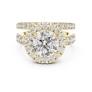 Anillo de Compromiso de Oro Amarillo de 14K con Diamante Redondo Cultivado en Laboratorio para Mujer |   Diamante Cultivado Nuevo - Product Image 1