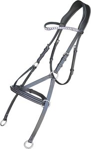 สายบังเหียนหนังบิทเลสทรงสี่เหลี่ยมประดับเพชรคริสตัลพร้อมยางรั้ง - Product Image 2