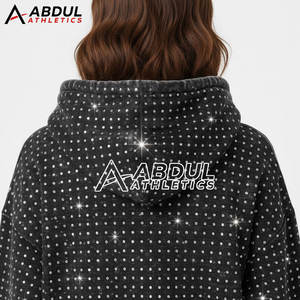 Women Acid Wash <b>Rhinestone</b> <b>Hoodies</b> Sparkly Oversized Street Style Pullover Acid Wash <b>Rhinestone</b> <b>Hoodies</b> - Product Image 6