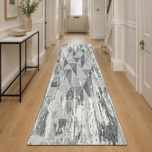 Tapis de salon en chenille antidérapant, effet marbre gris argenté, imprimé numériquement, lavable en machine, vente en gros RUGS DEPOT LXDP-0094 - Product Image 5