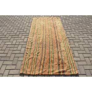 Tapis traditionnel en laine Patchwork vert Orange 3.7x8 pieds couloir rectangulaire turc grande surface pour chambre d'adolescent salon Latex - Product Image 1